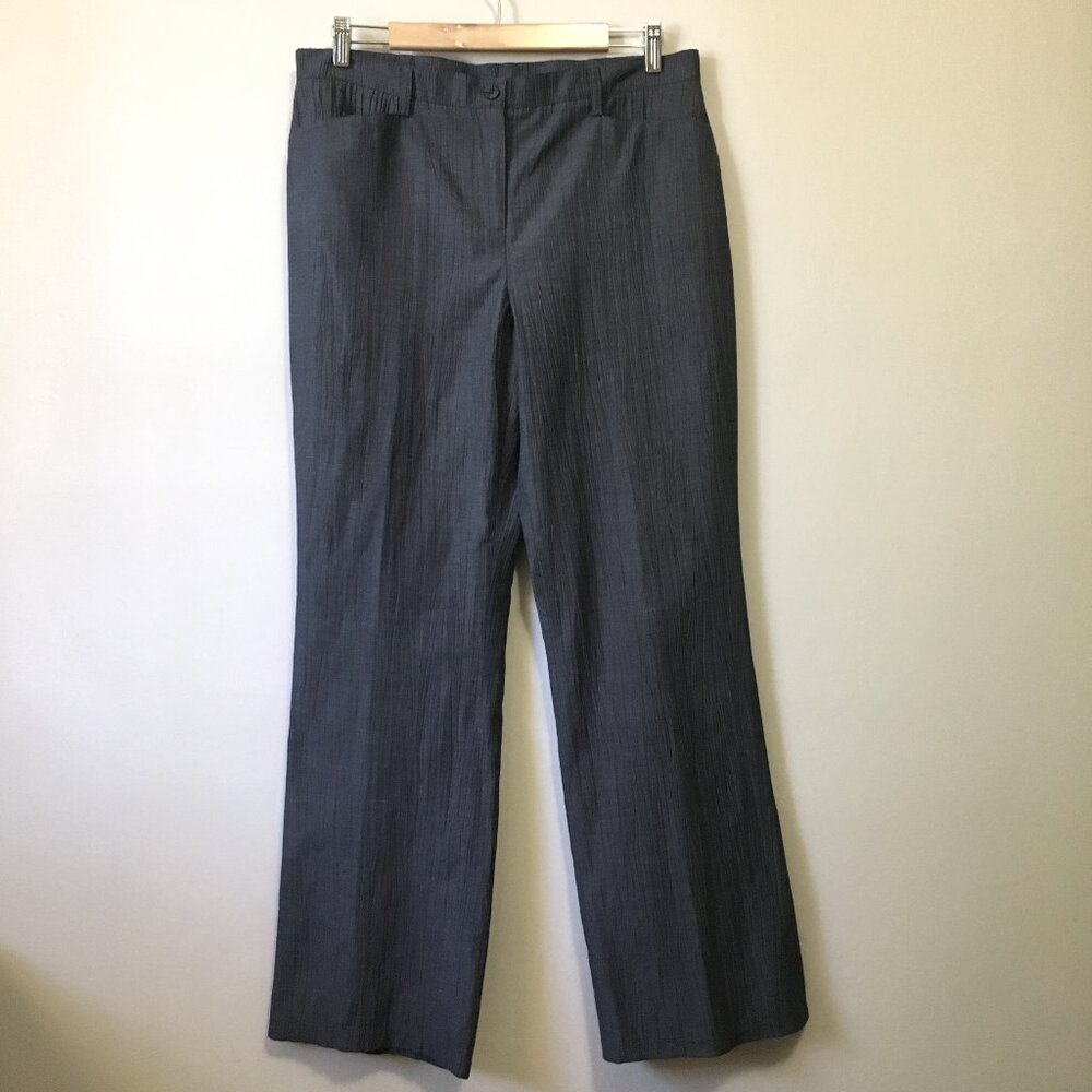 Lana Lee Straight Leg Grey Crepe Dress Pants Size 12